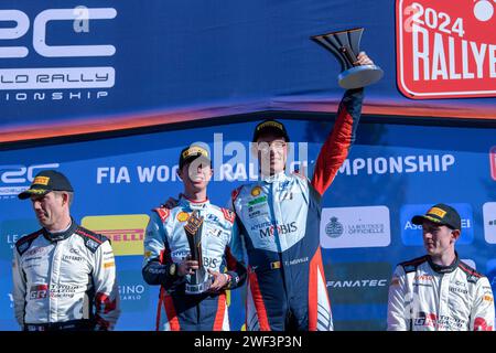 Gap, Fürstentum Monaco. Januar 2024. Das Letzte Podium Power Stage Während Der Fia Rallye Weltmeisterschaft Wrc Rallye Automobile Monte-Carlo 2024 28. Januar Gap, Frankreich Credit: Independent Photo Agency/Alamy Live News Stockfoto