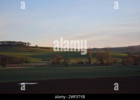 Winter Sonnenuntergang in der Eifel Stockfoto