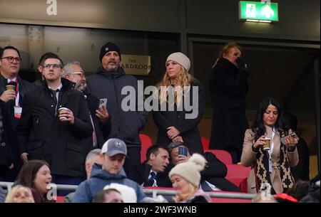 Ulla Sandrock, die Ehefrau von Liverpool-Trainer Jurgen Klopp, war in der vierten Runde des Emirates FA Cup in Anfield, Liverpool. Bilddatum: Sonntag, 28. Januar 2024. Stockfoto