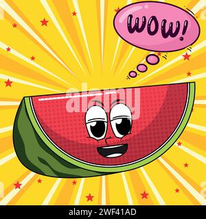 Wassermelone Pop Art Design Vektorbild Stock Vektor