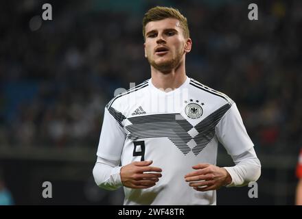 Leipzig, Deutschland – 15. November 2018. Deutsche Fußballnationalmannschaft Stürmer Timo Werner während des Freundschaftsspiels Deutschland gegen Russland (3:0). Stockfoto