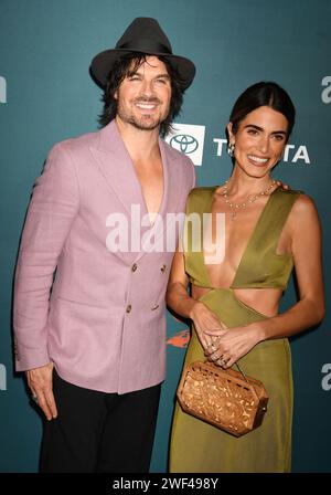 LOS ANGELES, KALIFORNIEN - 27. JANUAR: (L-R) Ian Somerhalder und Nikki Reed nehmen an der 33. Jährlichen EMA Awards Gala zu Ehren von Laura Dern Teil, gesponsert von to Stockfoto