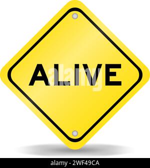 Gelbes Transportschild mit gelbem Wort auf weißem Hintergrund Stock Vektor