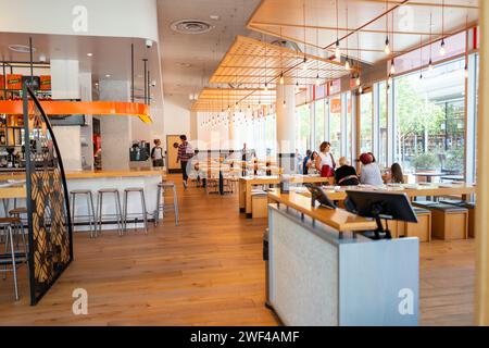 San Ramon, USA. Juni 2023. Inneneinrichtung des Delarosa Pizzarestaurants in San Ramon, Kalifornien, 26. Juni 2023. (Foto: Smith Collection/Gado/SIPA USA) Credit: SIPA USA/Alamy Live News Stockfoto
