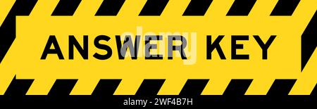 Gelbe und schwarze Farbe mit gestreiftem Etikettenbanner mit Wortantwort Stock Vektor