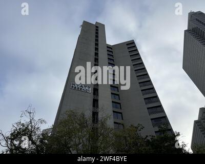 Usa. August 2023. Außenansicht des Hyatt Regency Hotels mit moderner Architektur an einem bewölkten Tag, Financial District, San Francisco, Kalifornien, 17. August 2023. (Foto: Smith Collection/Gado/SIPA USA) Credit: SIPA USA/Alamy Live News Stockfoto