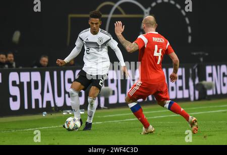 Leipzig, Deutschland – 15. November 2018. Deutsche Fußballnationalverteidiger Thilo Kehrer in Aktion während des internationalen Freundschaftsspiels Deutschland gegen Russland ( Stockfoto