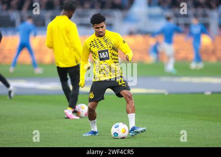 Dortmund, Deutschland. Januar 2024. 28.01.2024, Fussball, Saison 2023/2024, 1. Bundesliga, 19. Spieltag, Borussia Dortmund - VfL Bochum 1848, Ian Maatsen (Borussia Dortmund), Foto: Dennis Ewert/RHR-Foto/dpa/Alamy Live News Stockfoto