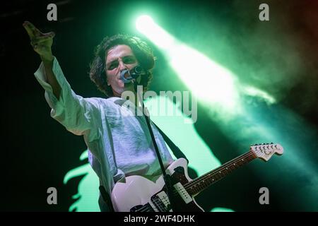 Cartagena, Spanien. Juli 2023. Die spanische Rockband Arde Bogota trat während ihres Auftritts beim La Mar de Musicas Festival in Cartagena auf. © ABEL Stockfoto