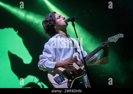 Cartagena, Spanien. Juli 2023. Die spanische Rockband Arde Bogota trat während ihres Auftritts beim La Mar de Musicas Festival in Cartagena auf. © ABEL Stockfoto