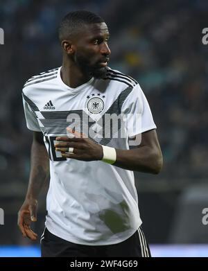 Leipzig, Deutschland – 15. November 2018. Der deutsche Fußballnationalverteidiger Antonio Rudiger im Freundschaftsspiel Deutschland gegen Russland (3:0). Stockfoto