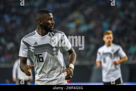 Leipzig, Deutschland – 15. November 2018. Der deutsche Fußballnationalverteidiger Antonio Rudiger während des Freundschaftsspiels Deutschland gegen Russland in Leipz Stockfoto