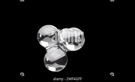 3D-Rendering-Glasmetaballs. Computer generiert Stockfoto