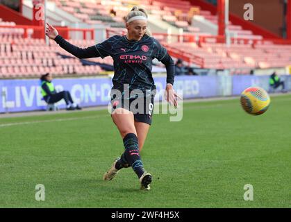 London, Großbritannien. Januar 2024. LONDON, ENGLAND: Chloe Kelly vom Manchester City WFC im Barclays FA Women's Super League Fußballspiel zwischen Tottenham Hotspur Women und Manchester City Women im Breyer Group Stadium am 28. Januar 2024 in London. Quelle: Action Foto Sport/Alamy Live News Stockfoto