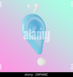 3D-Geolokationssymbol für Karten und Navigation. Stockfoto