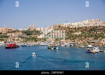 Mgarr, Malta – 19. Juni 2023: Mgarr und sein Hafen auf der Insel Gozo (Malta) Stockfoto