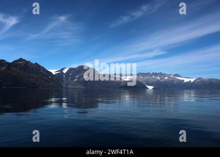 Aialik Bay ist eine Bucht in Alaska in den Kenai Mountains auf der Kenai-Halbinsel Stockfoto