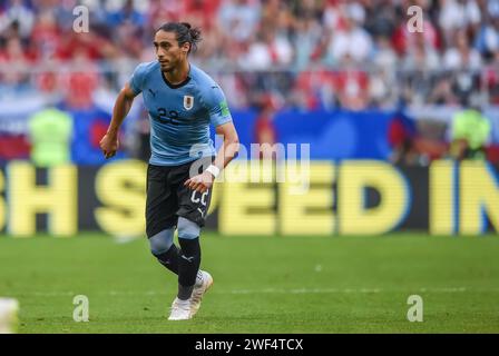 Samara, Russland – 25. Juni 2018. Fußballnationalverteidiger Martin Caceres vor dem Spiel der FIFA-Weltmeisterschaft 2018 Uruguay gegen Russland (3:0) Stockfoto