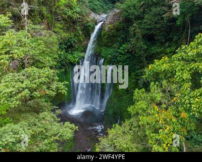 Luftaufnahme des Dschungelwasserfalls Stockfoto