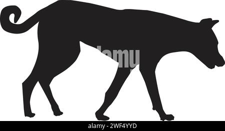 Walking Dog Silhouette, Hunderasse, Tier Haustier Stock Vektor