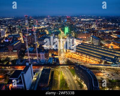 Luftbild des Bahnhofs Manchester Piccadilly Stockfoto