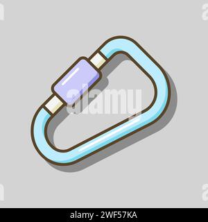 Karabinervektor-Symbol. Camping und Wanderzeichen. Graph Symbol für Reise-und Tourismus-Website und Apps Design, Logo, App, UI Stock Vektor