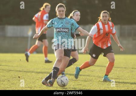 Ashford Town (Middx) Women FC gegen London Seaward FC, FA Women's National League FAWNL, 28. Januar 2024 Stockfoto