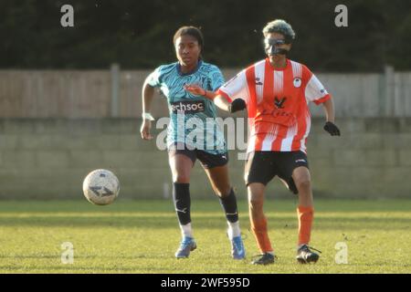 Ashford Town (Middx) Women FC gegen London Seaward FC, FA Women's National League FAWNL, 28. Januar 2024 Stockfoto