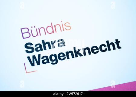 Symbolbild Logo Partei Buendnis Sahra Wagenknecht Logo der neuen Partei Buendnis Sahra Wagenknecht BSW-Partei Berlin Deutschland *** Symbolbild Logo Party Buendnis Sahra Wagenknecht Logo der neuen Partei Buendnis Sahra Wagenknecht BSW Party Berlin Berlin Deutschland Stockfoto