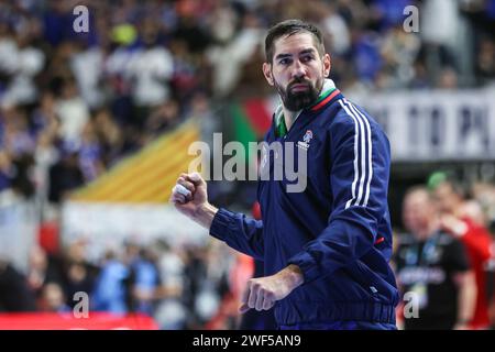 Nikola Karabatic während des Handballspiels der EHF Männer EURO 2024 zwischen Frankreich und Dänemark in Köln. Januar 2024. Foto: Sanjin Strukic/PIXSELL Credit: Pixsell/Alamy Live News Stockfoto