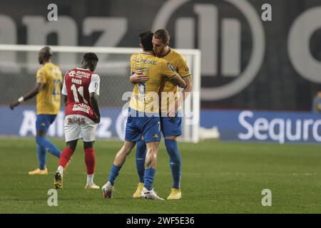 Leiria, Portugal. Januar 2024. Leiria, 27/2024 - Fußball, Finale Four Allianz CUP 2023/24: Das Leiria Municipal Stadium war Austragungsort des Finalspiels zwischen SC Braga und Estoril Praia. (Nuno Brites/Global Imagens) Credit: Atlantico Press/Alamy Live News Stockfoto