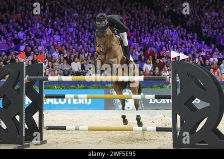 Amsterdam, Niederlande. Januar 2024. AMSTERDAM, NIEDERLANDE - 28. JANUAR: Frank Schuttert (NED) Gream beim Springen Amsterdam 2024 Harry Wouters van den Oudenweijer Trophy in der Amsterdam RAI. Foto von Gerard Spaans/Orange-Pictures) Credit: Orange Pics BV/Alamy Live News Stockfoto