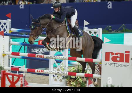 Amsterdam, Niederlande. Januar 2024. AMSTERDAM, NIEDERLANDE - 28. JANUAR: Sanne Thijssen (NED) Tippy Z beim Springen Amsterdam 2024 Harry Wouters van den Oudenweijer Trophy in der Amsterdam RAI. Foto von Gerard Spaans/Orange-Pictures) Credit: Orange Pics BV/Alamy Live News Stockfoto