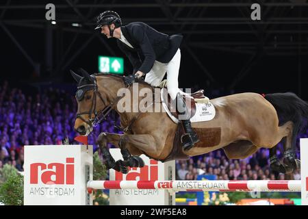 Amsterdam, Niederlande. Januar 2024. AMSTERDAM, NIEDERLANDE - 28. JANUAR: Frank Schuttert (NED) Gream beim Springen Amsterdam 2024 Harry Wouters van den Oudenweijer Trophy in der Amsterdam RAI. Foto von Gerard Spaans/Orange-Pictures) Credit: Orange Pics BV/Alamy Live News Stockfoto