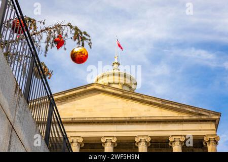 Malerischer Blick auf das Tennessee State Capitol Gebäude bei Sonnenuntergang niemand Stockfoto