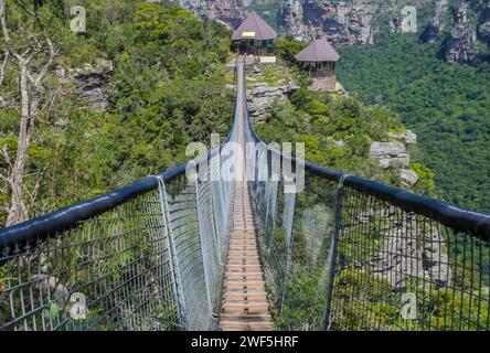 Naturschutzgebiet Lake Eland in der Oribi-Schlucht mit Hängebrücke in Südafrika Stockfoto