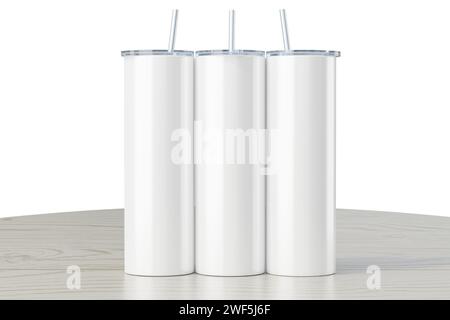 Dünner 20-ml-Becher zur Sublimation. 3D-Rendering Stockfoto