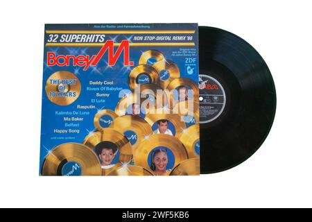 Cover des Albums NON-STOP DIGITAL REMIX '86 der deutschen Disco-Gruppe BONEY M. produziert von Frank Farian im Jahr 1986 Stockfoto