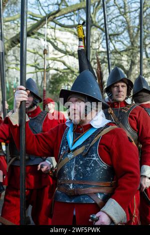 Die King’s Army, die englische Bürgerkriegsgesellschaft Stockfoto