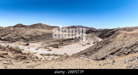 Blick vom Kuiseb Pass in die Schlucht des Kuiseb River, Namibia Stockfoto