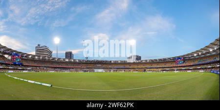 Brisbane, Australien. 26. Januar 2024. Panoramablick auf das Stadion während des dritten Tages des NRMA Insurance Test Matches zwischen Australien und West Indies Stockfoto