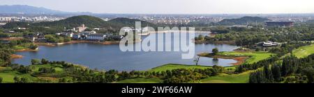 Yanqi Lake Scenic Area im Bezirk Huairou, Peking Stockfoto