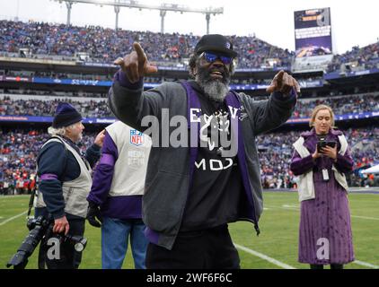 Baltimore, MD, USA. Januar 2024. Die Baltimore Ravens Legende Ed Reed wurde vor dem AFC-Meisterschaftsspiel gegen die Kansas City Chiefs im M&T Bank Stadium in Baltimore, MD, aufgenommen. Foto/Mike Buscher/Cal Sport Media/Alamy Live News Stockfoto