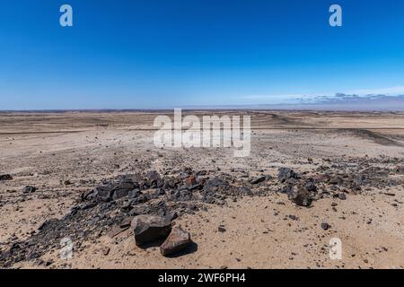 Die beeindruckende Mondlandschaft in der Nähe von Swakopmund, Namibia Stockfoto