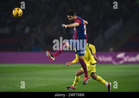 Spanien La Liga Fußballspiel FC Barcelona gegen Villarreal im Estadio Olímpico de Montjuic in Barcelona, 27. Januar 2024 Gundogan 900/Cordon Press Stockfoto