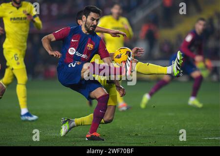 Barcelona, Spanien. Januar 2024. Spanien La Liga Fußballspiel FC Barcelona gegen Villarreal im Estadio Olímpico de Montjuic in Barcelona, 27. Januar 2024 Gundogan 900/Cordon PRESS Credit: CORDON PRESS/Alamy Live News Stockfoto