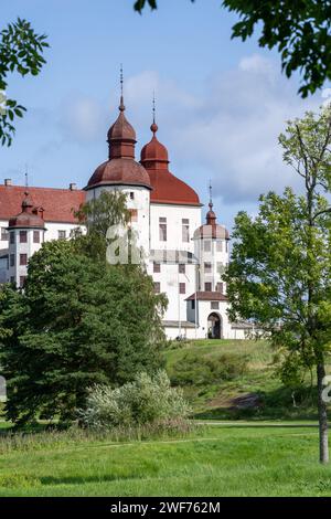 Ein wunderschöner Blick auf das Schloss Lacko in Schweden. Stockfoto