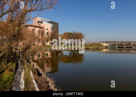 La Foce in den Tälern von Comacchio, einem Feuchtgebiet im Podelta, Ferrara, Emilia-Romagna, Italien. Stockfoto