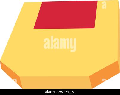 Sortieren von Papier und Büroabfällen. Pizzakarton aus Karton zum Recycling und zur Entsorgung. Flaches Symbol. Einfacher flacher Karikaturvektor isoliert auf weißem Hintergrund Stock Vektor