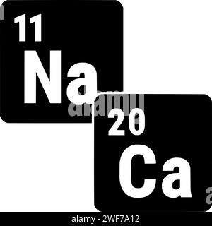 Wissenschaft Illustration Ausbildung Silhouette Labor Logo Tabelle Icon periodische Umrisse Elemente Physik mendeleev Technologie Chemie Schule Wasserstoff Element Labor Form Material Chemie Symbol Stock Vektor